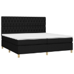 Εικόνα της Κρεβάτι Boxspring με Στρώμα Μαύρο 200x200 εκ. Υφασμάτινο Hobbo