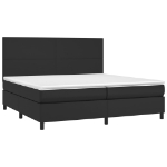 Εικόνα της Κρεβάτι Boxspring με Στρώμα Μαύρο 200x200 εκ. Συνθετικό Δέρμα Hobbo