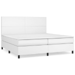 Εικόνα της Κρεβάτι Boxspring με Στρώμα Λευκό 200x200 εκ. Συνθετικό Δέρμα Hobbo