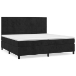 Εικόνα της Κρεβάτι Boxspring με Στρώμα Μαύρο 200x200 εκ. Βελούδινο Hobbo