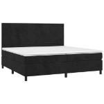 Εικόνα της Κρεβάτι Boxspring με Στρώμα Μαύρο 200x200 εκ. Βελούδινο Hobbo