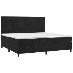 Εικόνα της Κρεβάτι Boxspring με Στρώμα Μαύρο 200x200 εκ. Βελούδινο Hobbo