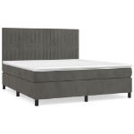 Εικόνα της Κρεβάτι Boxspring με Στρώμα Σκούρο Γκρι 180x200 εκ. Βελούδινο Hobbo