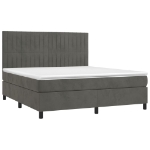 Εικόνα της Κρεβάτι Boxspring με Στρώμα Σκούρο Γκρι 180x200 εκ. Βελούδινο Hobbo