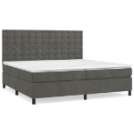 Εικόνα της Κρεβάτι Boxspring με Στρώμα Σκούρο Γκρι 200x200 εκ. Βελούδινο Hobbo