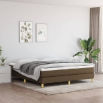 Εικόνα της Κρεβάτι Boxspring με Στρώμα Σκούρο Καφέ 180x200 εκ Υφασμάτινο Hobbo