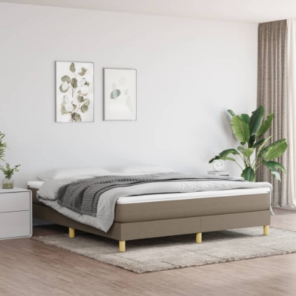 Εικόνα της Κρεβάτι Boxspring με Στρώμα Taupe 180x200 εκ. Υφασμάτινο Hobbo