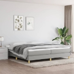 Εικόνα της Κρεβάτι Boxspring με Στρώμα Ανοιχτό Γκρι 200x200 εκ. Υφασμάτινο Hobbo