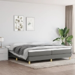 Εικόνα της Κρεβάτι Boxspring με Στρώμα Σκούρο Γκρι 200x200 εκ. Υφασμάτινο Hobbo