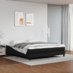 Εικόνα της Κρεβάτι Boxspring με Στρώμα Μαύρο 180x200εκ.από Συνθετικό Δέρμα Hobbo