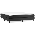 Εικόνα της Κρεβάτι Boxspring με Στρώμα Μαύρο 180x200εκ.από Συνθετικό Δέρμα Hobbo