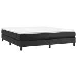 Εικόνα της Κρεβάτι Boxspring με Στρώμα Μαύρο 180x200εκ.από Συνθετικό Δέρμα Hobbo