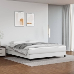 Εικόνα της Κρεβάτι Boxspring με Στρώμα Λευκό 180x200 εκ. Συνθετικό Δέρμα Hobbo