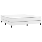 Εικόνα της Κρεβάτι Boxspring με Στρώμα Λευκό 180x200 εκ. Συνθετικό Δέρμα Hobbo