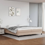 Εικόνα της Κρεβάτι Boxspring με Στρώμα Καπουτσίνο 200x200εκ.από Συνθ.Δέρμα Hobbo