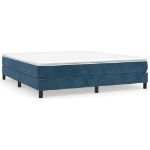 Εικόνα της Κρεβάτι Boxspring με Στρώμα Σκούρο Μπλε 180x200 εκ. Βελούδινο Hobbo