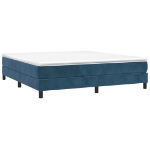 Εικόνα της Κρεβάτι Boxspring με Στρώμα Σκούρο Μπλε 180x200 εκ. Βελούδινο Hobbo