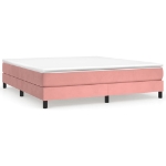 Εικόνα της Κρεβάτι Boxspring με Στρώμα Ροζ 180x200 εκ. Βελούδινο Hobbo