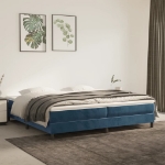 Εικόνα της Κρεβάτι Boxspring με Στρώμα Σκούρο Μπλε 200x200 εκ. Βελούδινο Hobbo