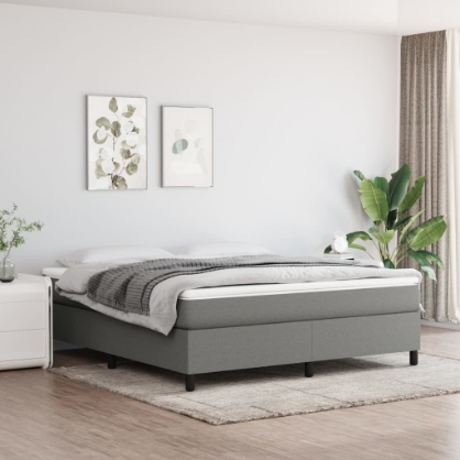 Εικόνα της Κρεβάτι Boxspring με Στρώμα Σκούρο Γκρι 180x200 εκ Υφασμάτιν Hobbo