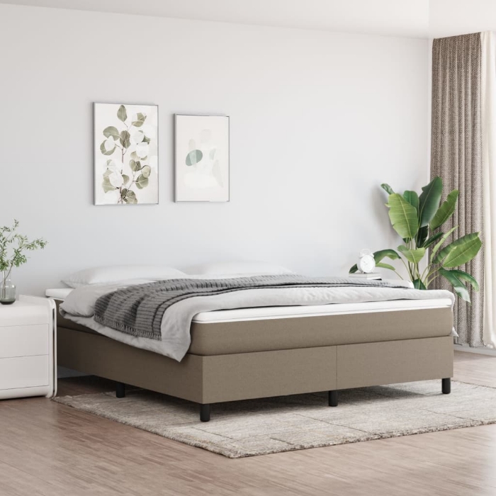 Εικόνα της Κρεβάτι Boxspring με Στρώμα Taupe 180x200 εκ. Υφασμάτινο Hobbo