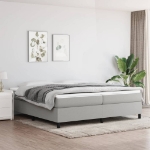 Εικόνα της Κρεβάτι Boxspring με Στρώμα Ανοιχτό Γκρι 200x200 εκ. Υφασμάτινο Hobbo