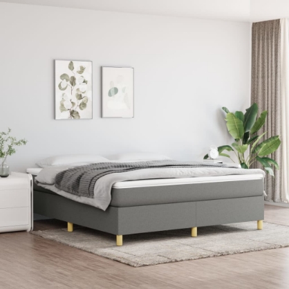 Εικόνα της Κρεβάτι Boxspring με Στρώμα Σκούρο Γκρι 180x200 εκ Υφασμάτιν Hobbo