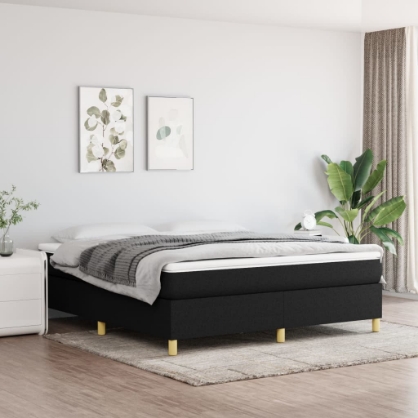 Εικόνα της Κρεβάτι Boxspring με Στρώμα Μαύρο 180x200 εκ. Υφασμάτινο Hobbo