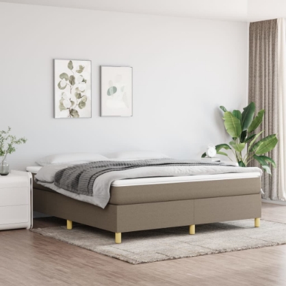 Εικόνα της Κρεβάτι Boxspring με Στρώμα Taupe 180x200 εκ. Υφασμάτινο Hobbo