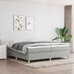 Εικόνα της Κρεβάτι Boxspring με Στρώμα Ανοιχτό Γκρι 200x200 εκ. Υφασμάτινο Hobbo