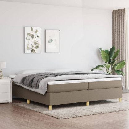 Εικόνα της Κρεβάτι Boxspring με Στρώμα Taupe 200x200 εκ. Υφασμάτινο Hobbo