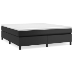 Εικόνα της Κρεβάτι Boxspring με Στρώμα Μαύρο 180x200εκ.από Συνθετικό Δέρμα Hobbo