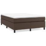 Εικόνα της Κρεβάτι Boxspring με Στρώμα Καφέ 180x200 εκ. Συνθετικό Δέρμα Hobbo