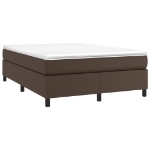 Εικόνα της Κρεβάτι Boxspring με Στρώμα Καφέ 180x200 εκ. Συνθετικό Δέρμα Hobbo