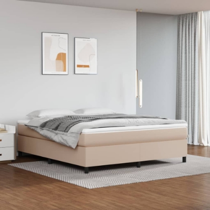 Εικόνα της Κρεβάτι Boxspring με Στρώμα Καπουτσίνο 180x200 εκ. Συνθ. Δέρμα Hobbo