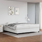 Εικόνα της Κρεβάτι Boxspring με Στρώμα Λευκό 200x200 εκ. Συνθετικό Δέρμα Hobbo