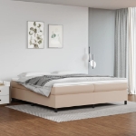 Εικόνα της Κρεβάτι Boxspring με Στρώμα Καπουτσίνο 200x200εκ.από Συνθ.Δέρμα Hobbo