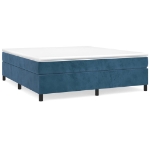 Εικόνα της Κρεβάτι Boxspring με Στρώμα Σκούρο Μπλε 180x200 εκ. Βελούδινο Hobbo