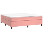 Εικόνα της Κρεβάτι Boxspring με Στρώμα Ροζ 180x200 εκ. Βελούδινο Hobbo