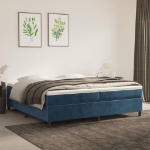 Εικόνα της Κρεβάτι Boxspring με Στρώμα Σκούρο Μπλε 200x200 εκ. Βελούδινο Hobbo