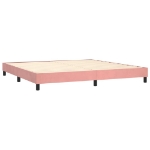 Εικόνα της Κρεβάτι Boxspring με Στρώμα Ροζ 200x200 εκ. Βελούδινο Hobbo