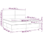 Εικόνα της Κρεβάτι Boxspring με Στρώμα Σκούρο Γκρι 200x200 εκ. Υφασμάτινο Hobbo