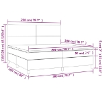 Εικόνα της Κρεβάτι Boxspring με Στρώμα Σκούρο Γκρι 200x200 εκ. Βελούδινο Hobbo