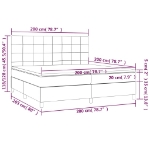 Εικόνα της Κρεβάτι Boxspring με Στρώμα Σκούρο Γκρι 200x200 εκ. Βελούδινο Hobbo