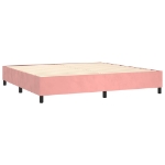 Εικόνα της Κρεβάτι Boxspring με Στρώμα Ροζ 200x200 εκ. Βελούδινο Hobbo