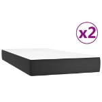 Εικόνα της Κρεβάτι Boxspring με Στρώμα Μαύρο 200x200 εκ. Συνθετικό Δέρμα Hobbo