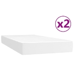 Εικόνα της Κρεβάτι Boxspring με Στρώμα Λευκό 200x200 εκ. Συνθετικό Δέρμα Hobbo