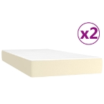 Εικόνα της Κρεβάτι Boxspring με Στρώμα Κρεμ 200x200 εκ. Συνθετικό Δέρμα Hobbo