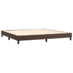 Εικόνα της Κρεβάτι Boxspring με Στρώμα Καφέ 200x200 εκ. Συνθετικό Δέρμα Hobbo