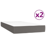 Εικόνα της Κρεβάτι Boxspring με Στρώμα Γκρι 200x200 εκ. Συνθετικό Δέρμα Hobbo